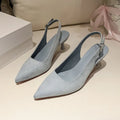 Suede pointed stiletto high heels in pink for spring summer with rubber sole