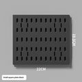 White punch-free wall wire-wrap storage board with adhesive strips for cable organisation