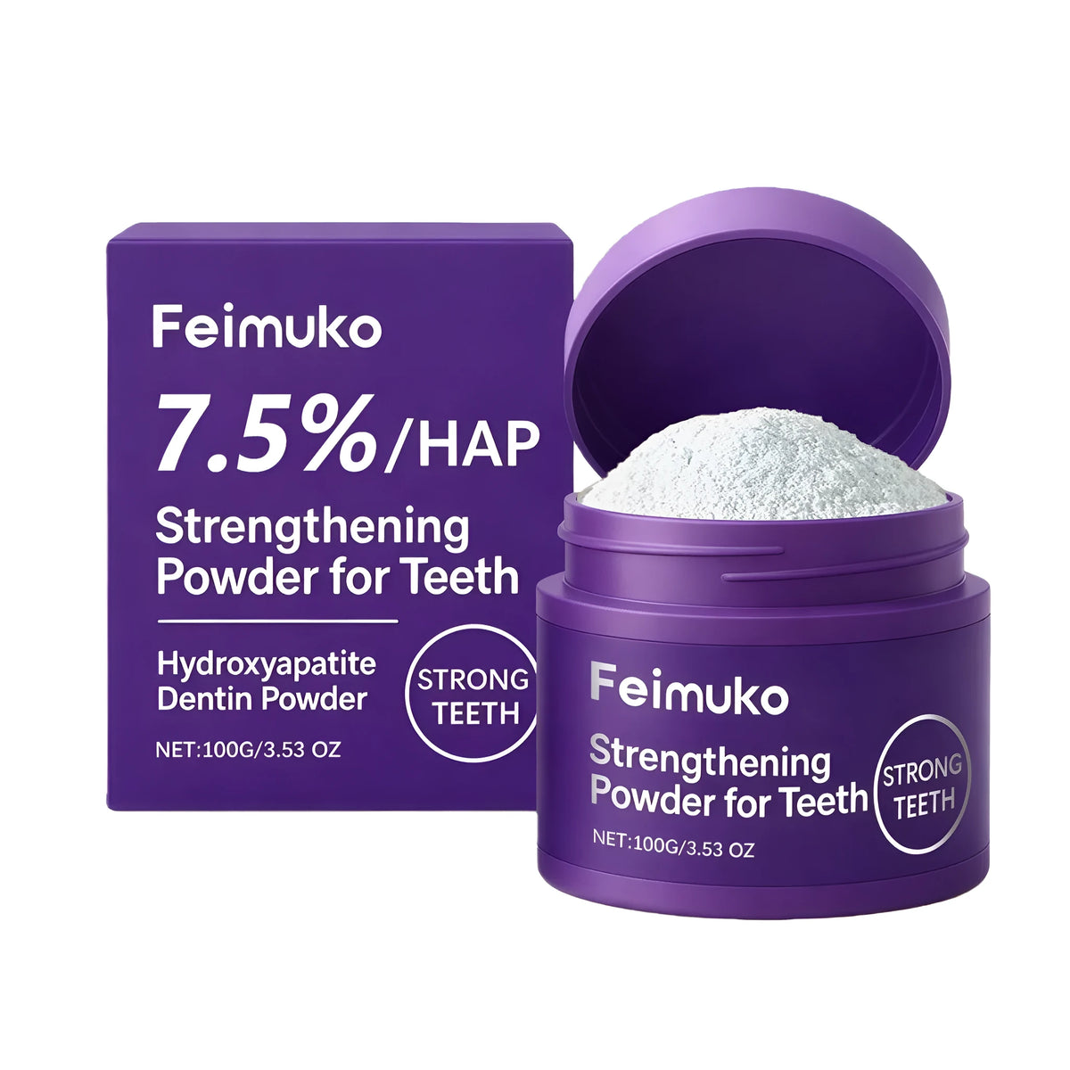 100g strengthening powder for teeth with hydroxyapatite and sodium bicarbonate.