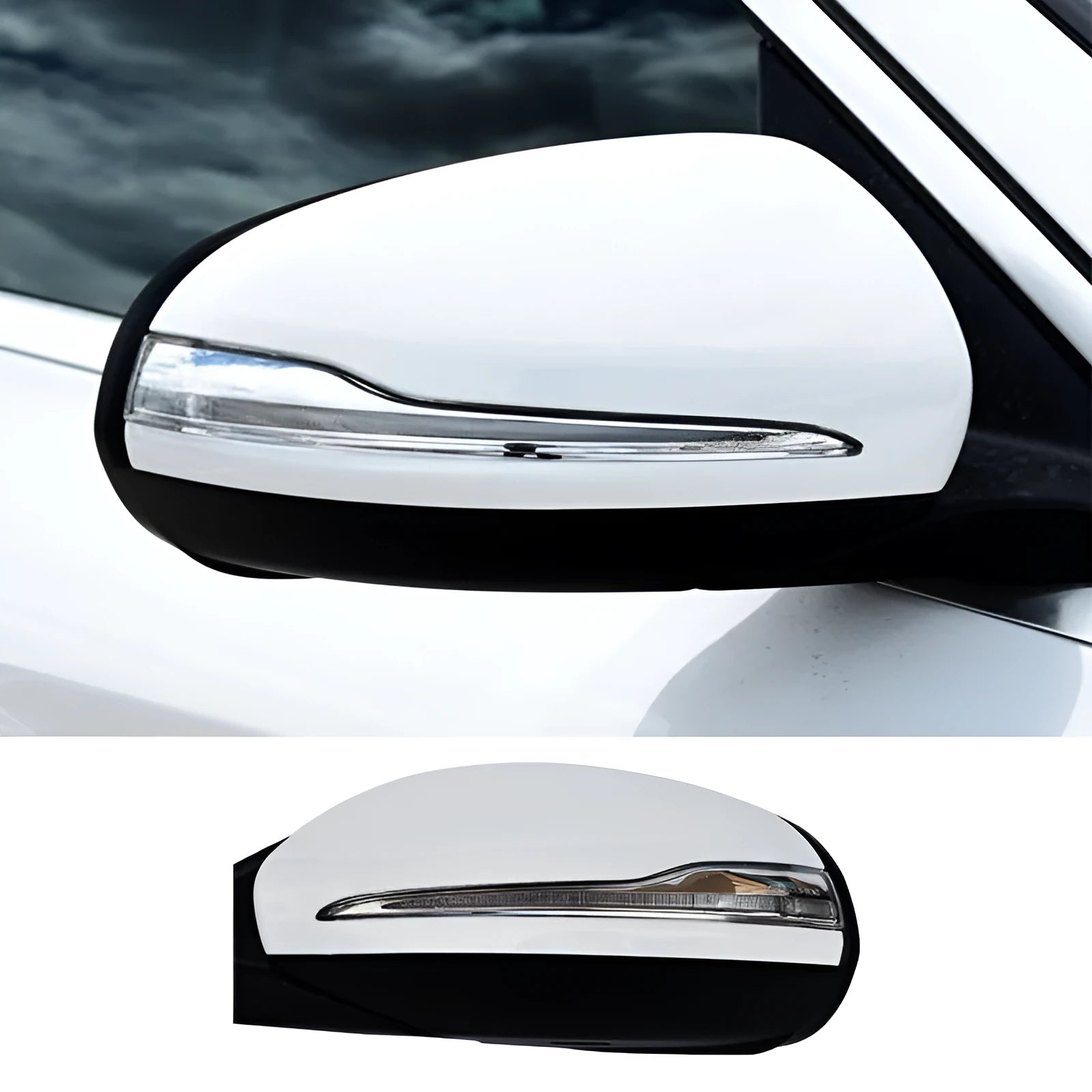 Mercedes W205 C-Class rearview mirror assembly replacement reflector in ABS plastic