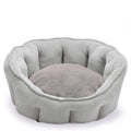 Plush thickened cat kennel 46x46x23cm in grey with enclosed sides for indoor use