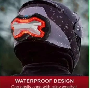 Wireless helmet light with turn signal and brake restraint, 2500mAh USB Type-C rechargeable, single unit