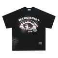 American Retro Hip Hop Gothic pure cotton T-shirt with letter pattern in white or black colours