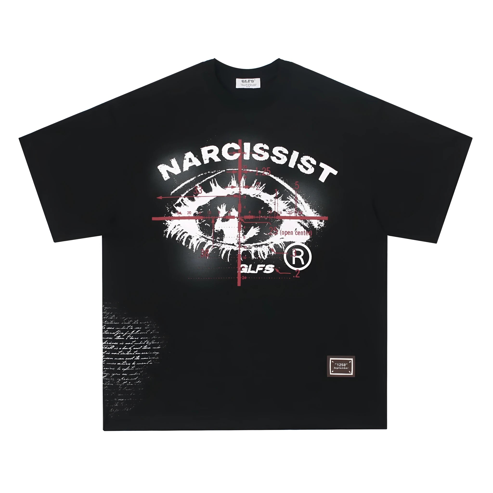 American Retro Hip Hop Gothic pure cotton T-shirt with letter pattern in white or black colours