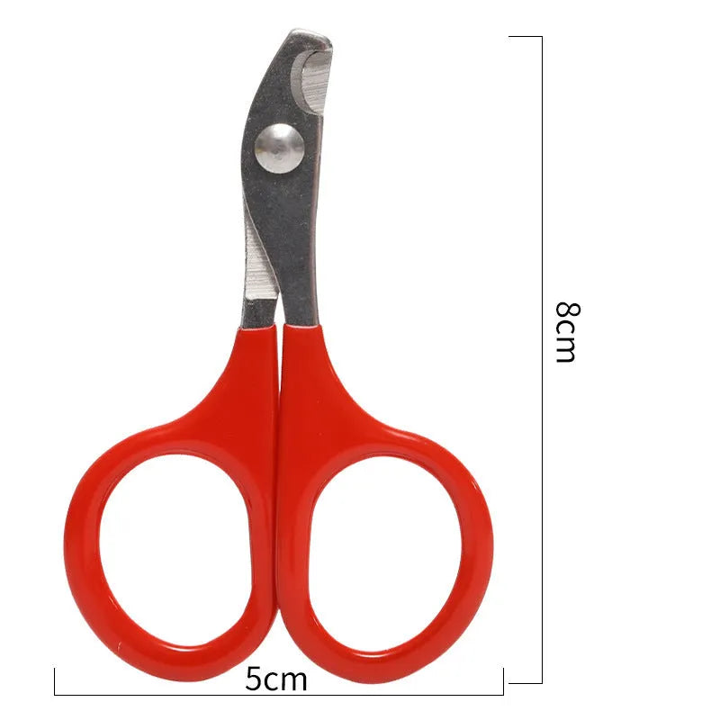 Professional pet nail clippers with stainless steel blades and coloured rubber grip handle