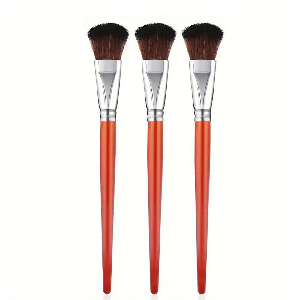 Children's nylon oil painting brush with wooden handle, black or blue colour, single curved wire design