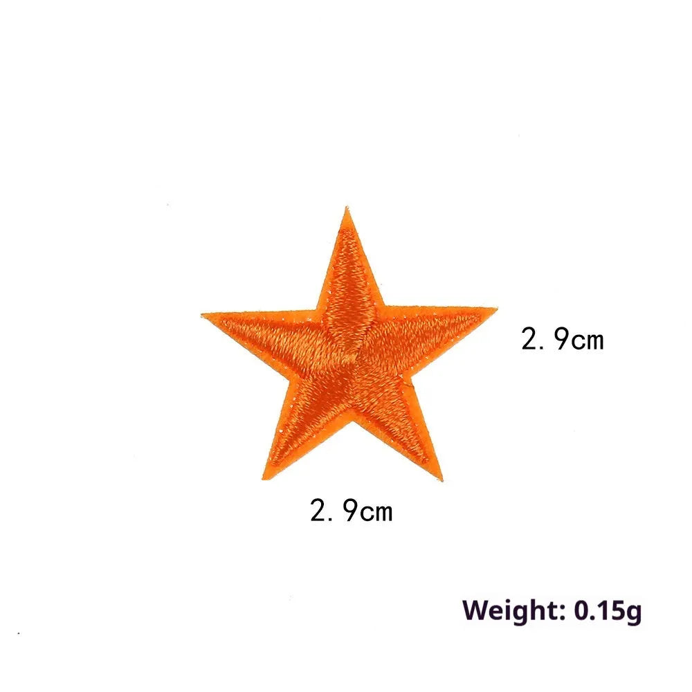 Colourful embroidered five-pointed star cloth stickers for DIY clothing decoration