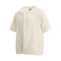 American retro style loose fit cotton short sleeve shirt in apricot colour