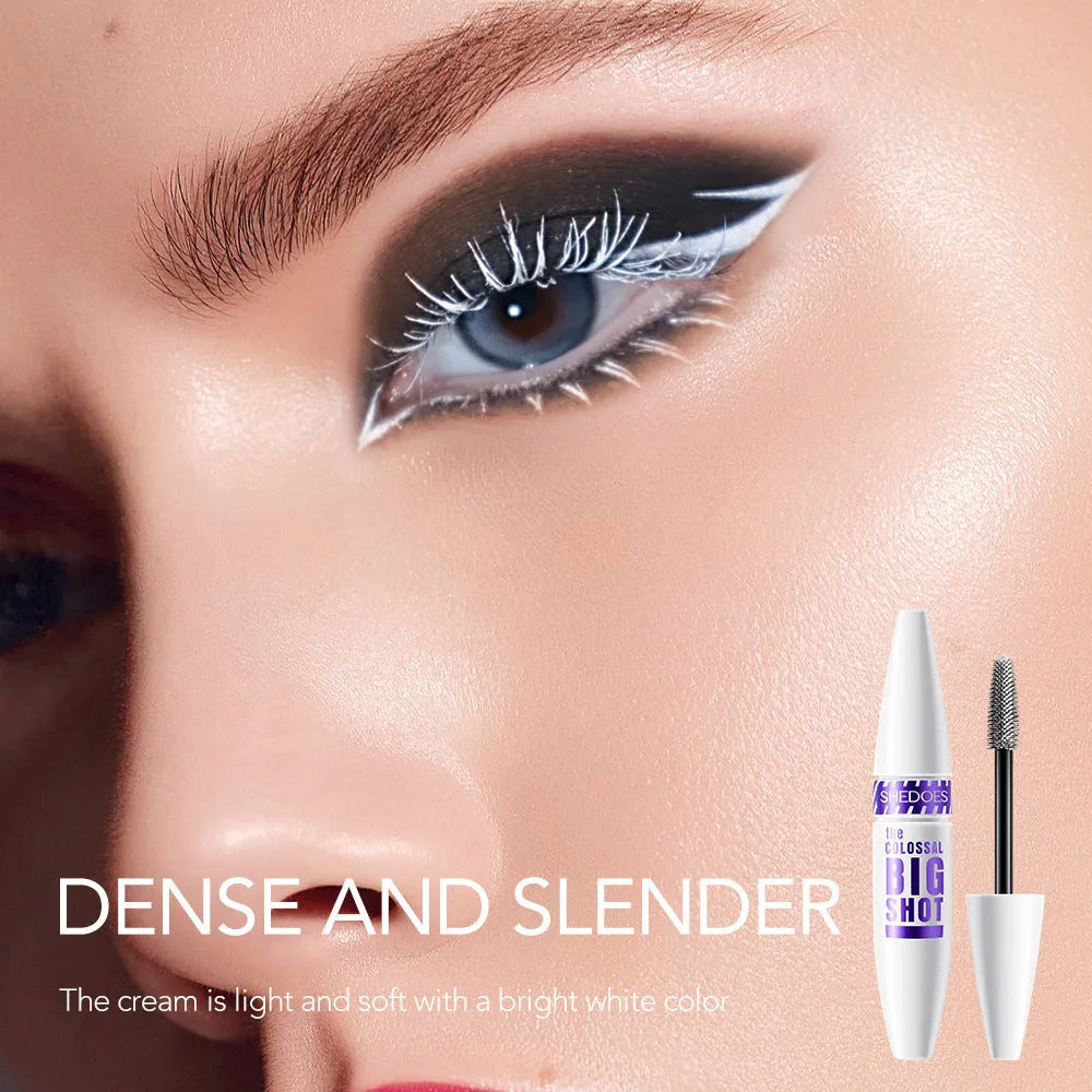 10ml white waterproof mascara tube with applicator for eyelash curling and shaping