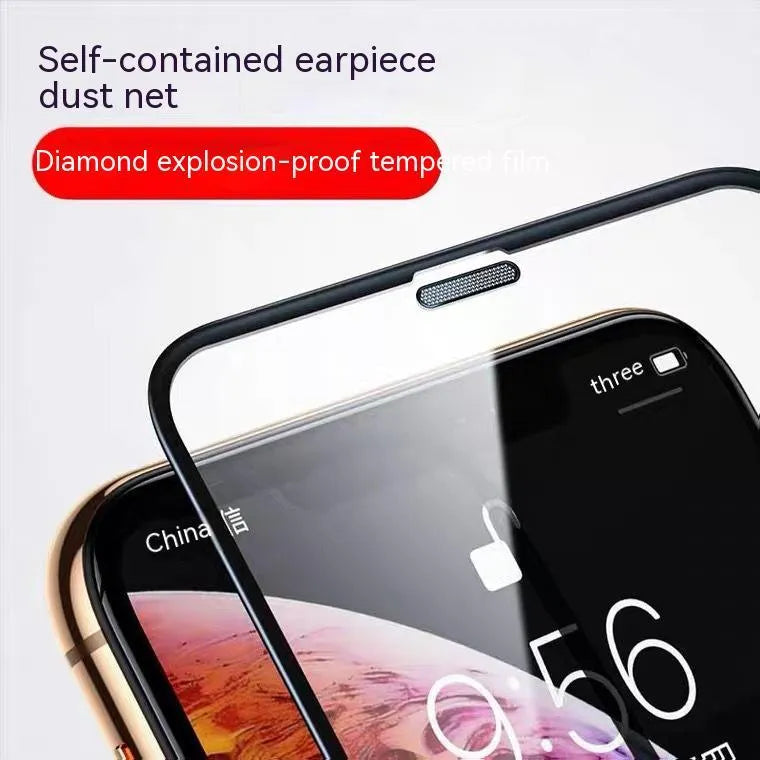 iPhone privacy tempered glass screen protector with dustproof net full-coverage for multiple models