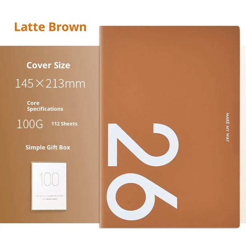 A5 imitation leather schedule notebook with two-pages-per-week layout and coloured cover options