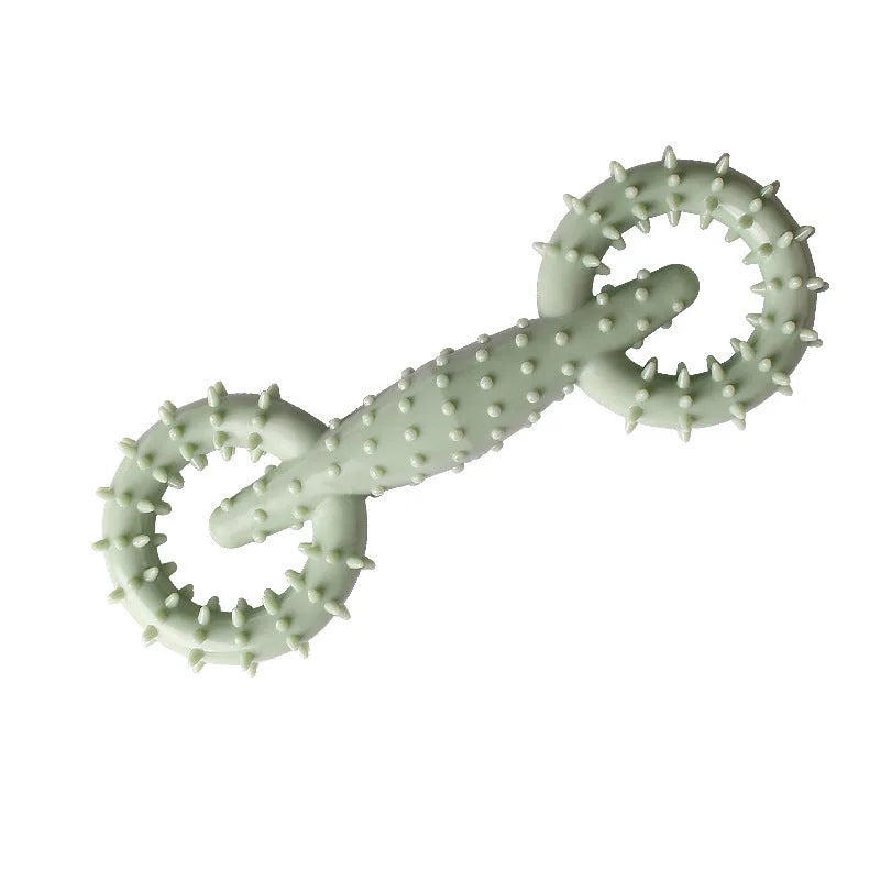 Blue TPR dog chew toy ring measuring 16cm diameter for teething puppies