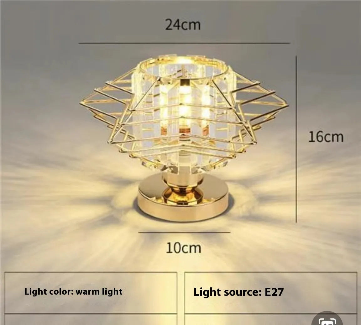 European modern crystal ceiling lamp in black and gold finishes for living room and bedroom