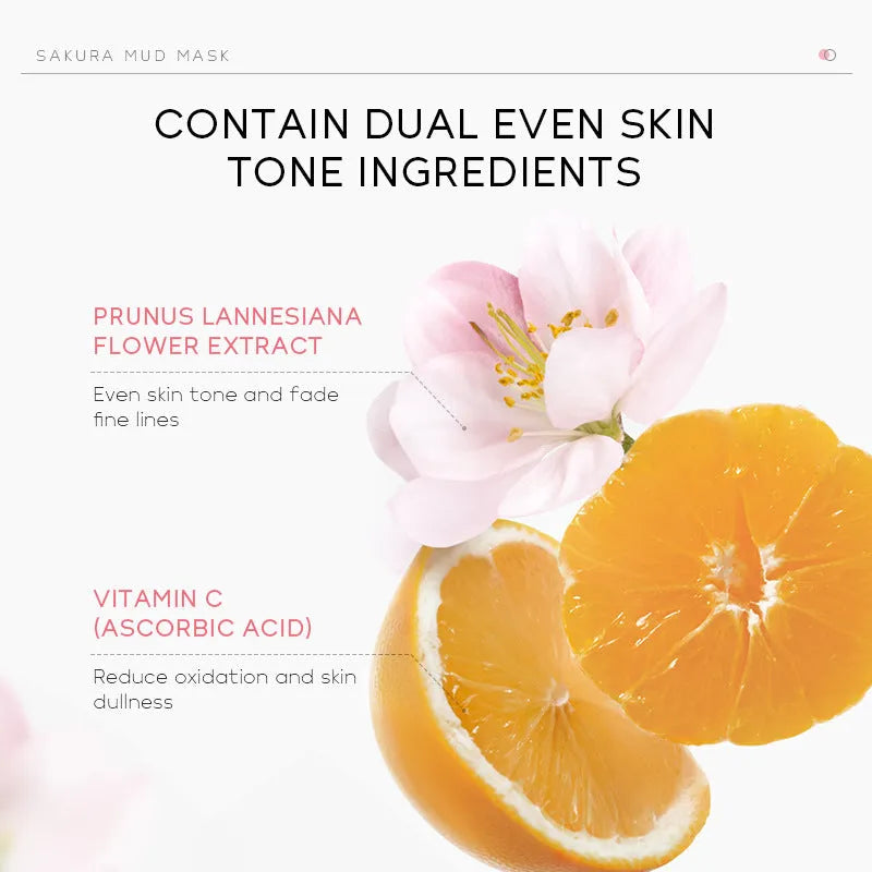 30g cherry blossom mud facial mask single pack for oily or combination skin cleansing and hydration