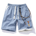 Men's straight-leg cropped shorts in bamboo fabric available in coffee, black, blue and white colours