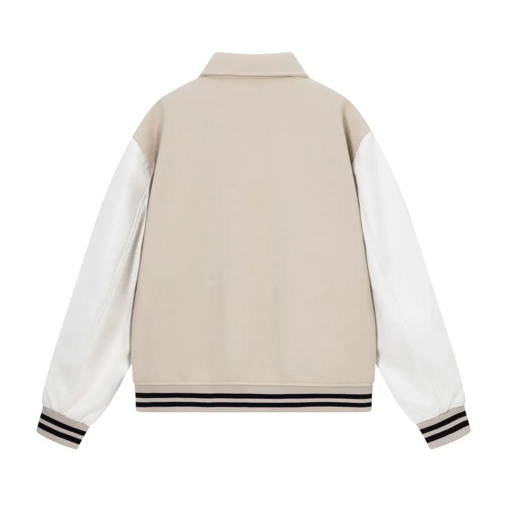 Women's apricot cotton jacket with bone embroidery detail for autumn and winter wear.