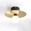 Black Gold modern ceiling lamp with 23cm diameter iron alloy body and ceramic interface on white ceiling