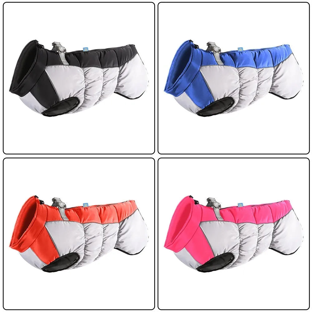 Reflective waterproof dog coat in polar fleece for large dogs in sizes XL to 6XL