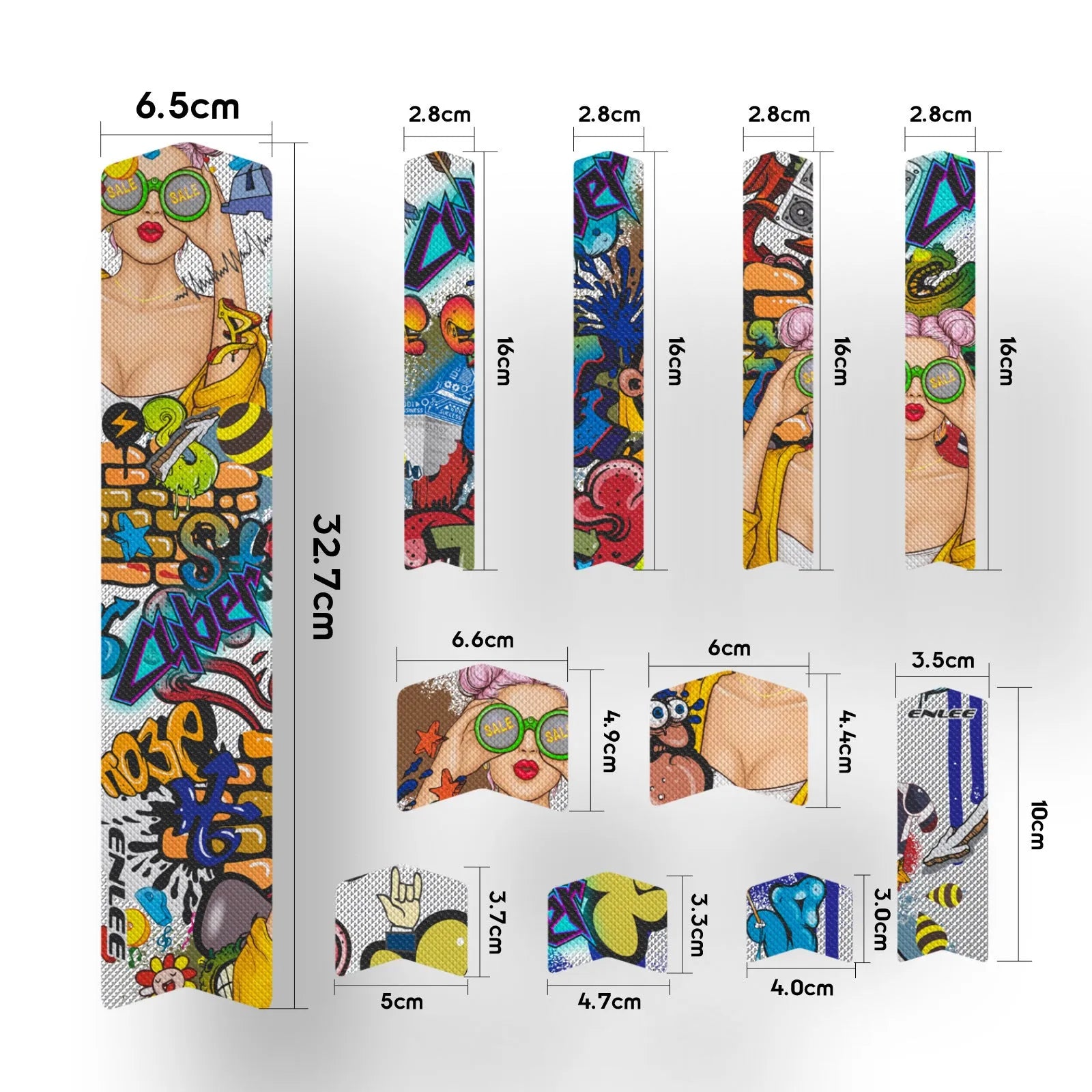PVC frame colour changing film for mountain bike protection in caterpillar style pattern on black frame
