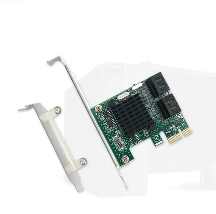 Green PCIE to SATA3.0 extension card with four SATA3.0 ports and PCI-Ex1 bus interface