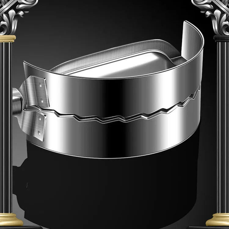 Silver stainless steel kitchen dumpling mould with handle for manual pressing
