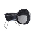 Small folding round ice stove outdoor barbecue grill set with all components displayed