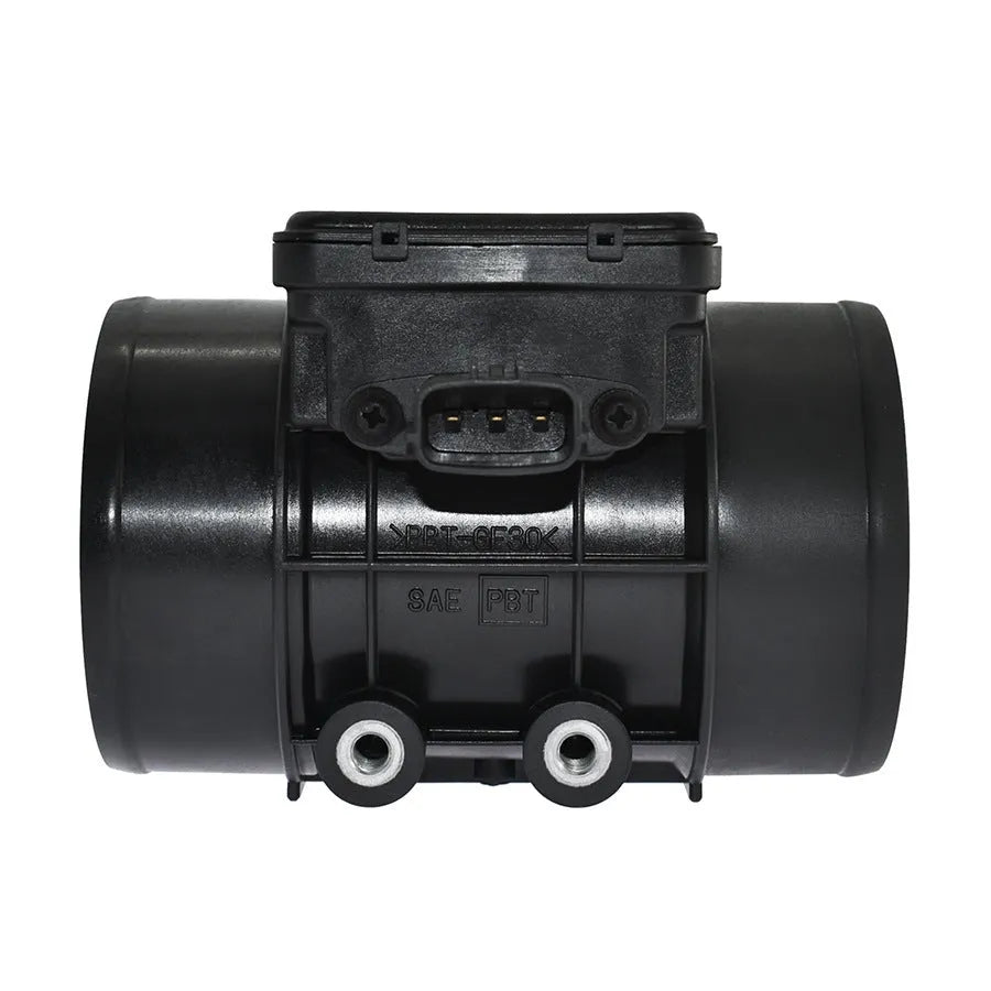 Black plastic automotive air flow meter with standard specification for car engine systems