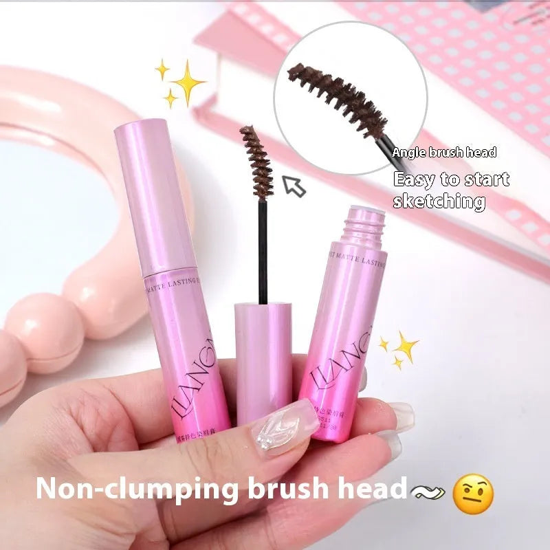Velvet eyebrow cream in packaging showing four colour options: milk coffee, raw latte, coffee pink latte