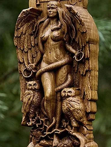 Hand-finished resin Greek goddess statue on a 9cm by 3cm base, showing detailed sculptural features.