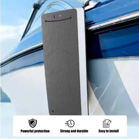 EVA boat bumper fender in blue and grey colours showing two size options for marine protection