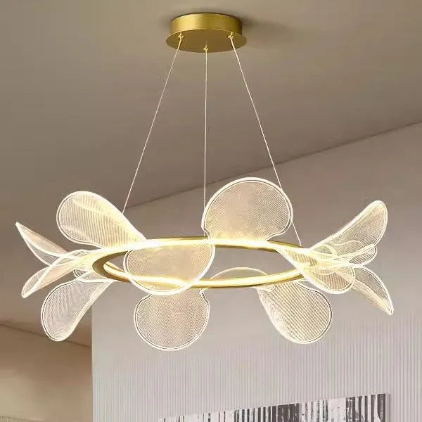 Italian minimalistic bedroom chandelier with acrylic and iron, 2 circles 80 and 50CM, three-colour light