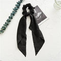 Spring dark green floral patterned cloth ribbon hair band in large intestine ring design