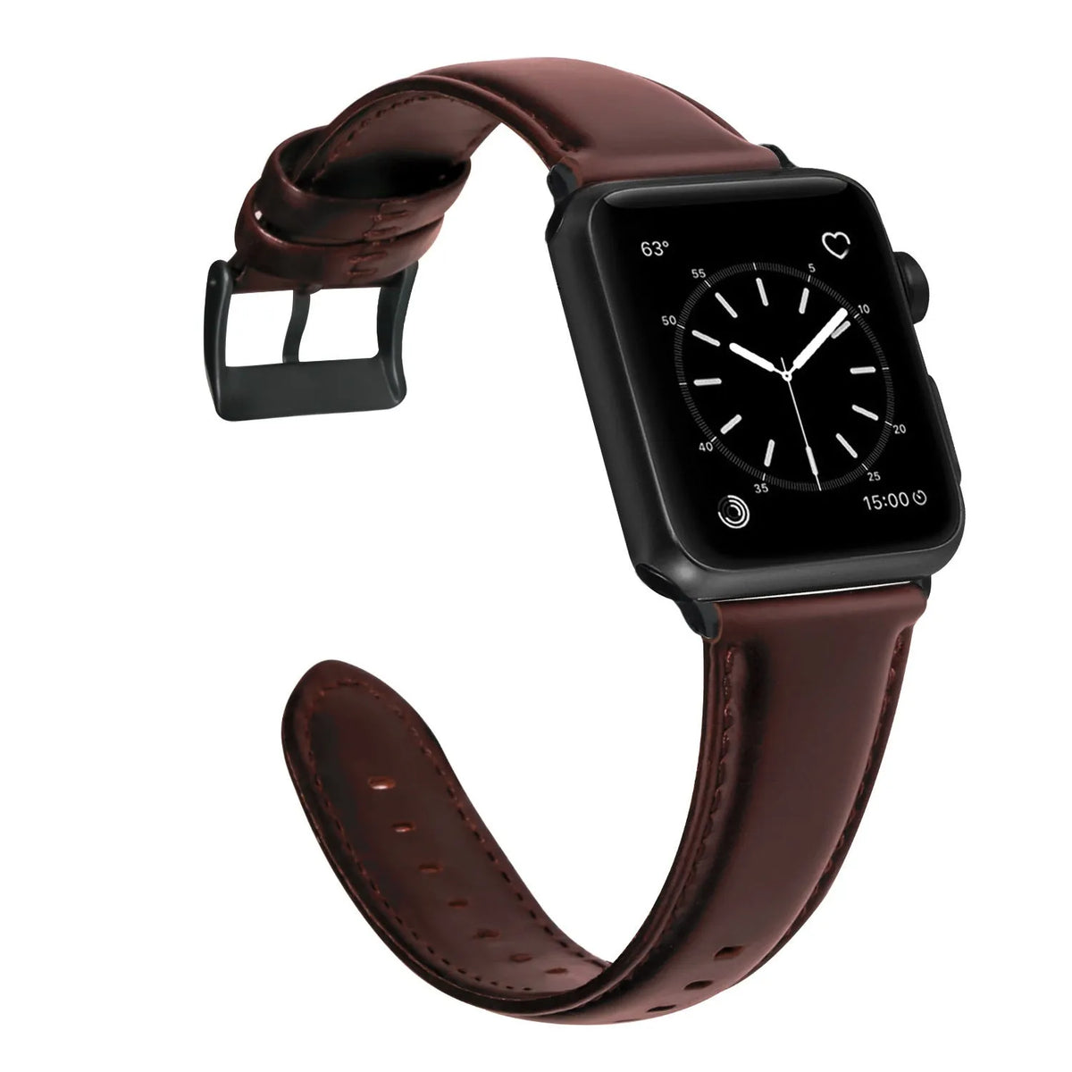 Top layer cowhide oil wax leather strap for Apple Watch 38-40mm and 42-44mm in four brown colours