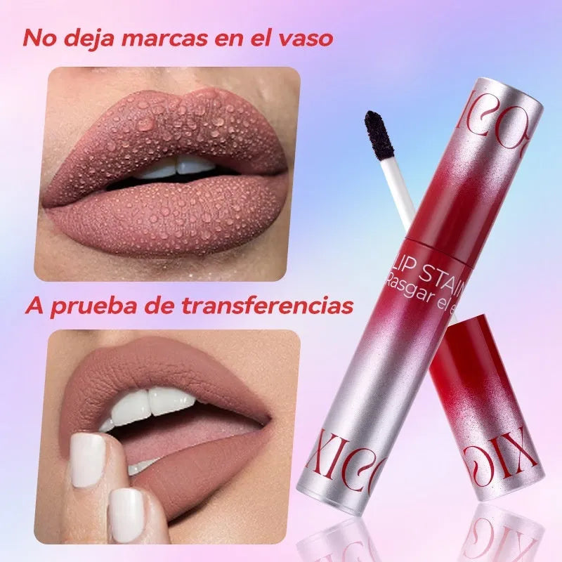Lip lacquer matte tear-off lip balm long-lasting waterproof nonstick cup five styles
