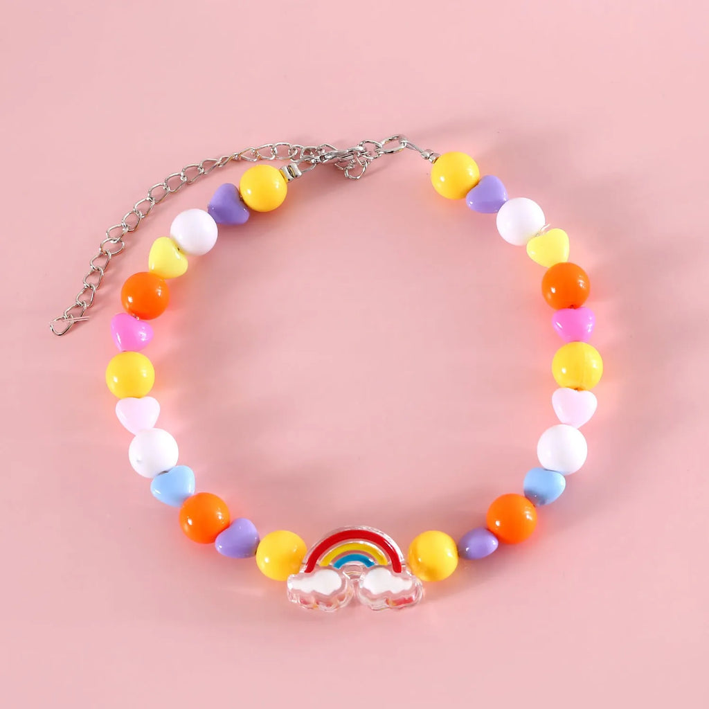 Colourful plastic pet necklace with bead patterns in adjustable XS and S sizes for cats