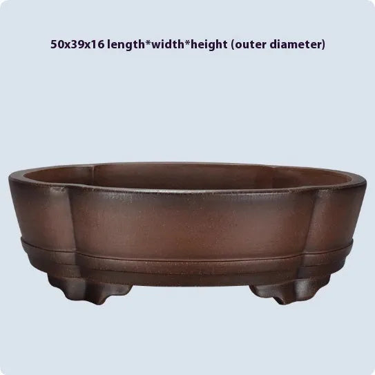 Classical style purple clay gardening pot for indoor plants, dimensions 50x39x16 cm.