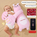 Infant exhaust pillow with remote controlled patting hand, plush material, yellow giraffe design for baby sleep comfort