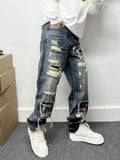 Light blue mid-waist zip-fly cotton denim jeans for teenagers