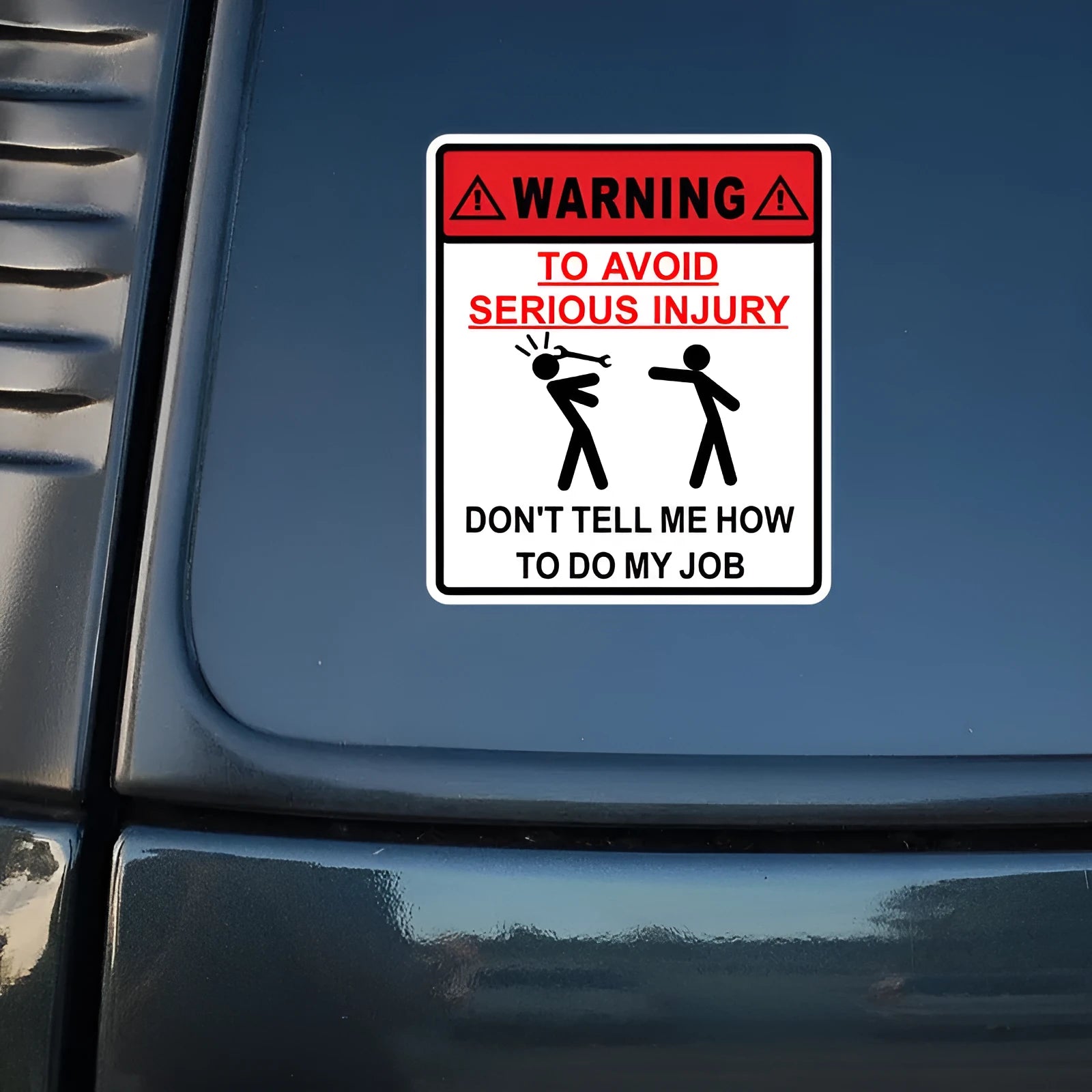 14.9cm by 12.6cm car glass warning sticker with type a hit colour for vehicle safety
