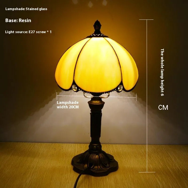 Beige modern bedside lamp with 20cm width for bedroom use