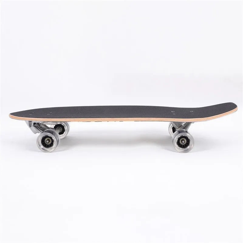 White 31-inch maple wooden street scooter skateboard complete set