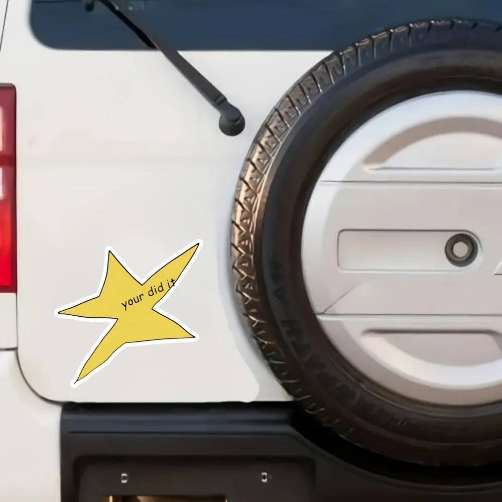 Waterproof vinyl facial expression stickers in 3.5×3.5 inch and 7×7 inch sizes