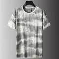 Grey or green men's plus-size loose fit t-shirt with round neck and short sleeves.