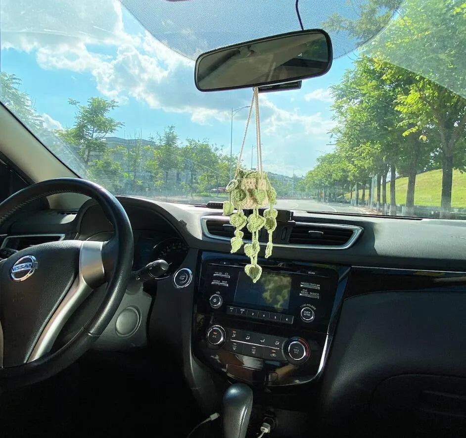 Simple design chemical fibre car rearview mirror pendant in one of six colour options