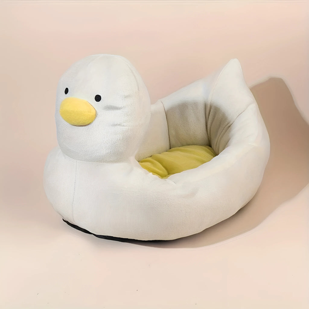 Duck-shaped pet bed sofa in soft polyester for small dogs and cats