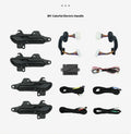 Black alloy car door handle modification set for Tesla Model Y and Model 3, including 2024 renewal model