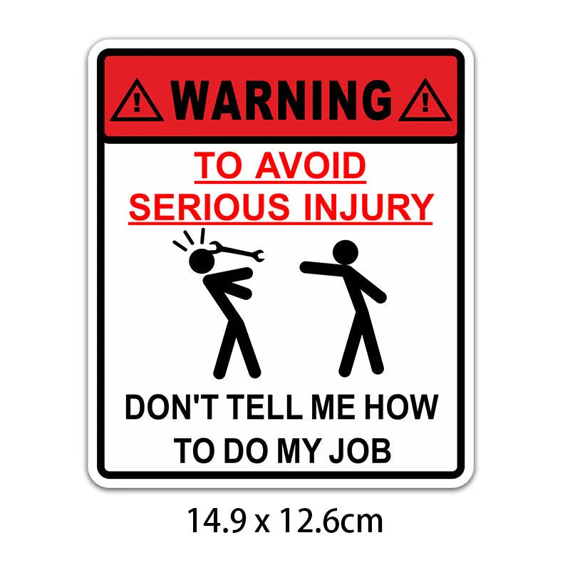 14.9cm by 12.6cm car glass warning sticker with type a hit colour for vehicle safety