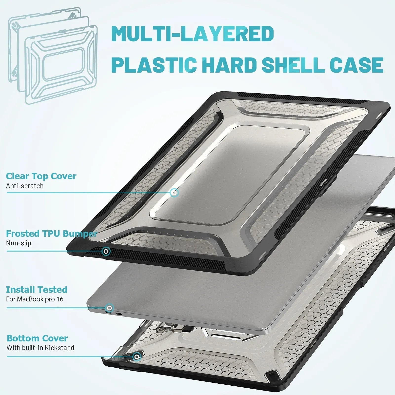Hard plastic protective shell case for Apple MacBook laptop in four colour options.