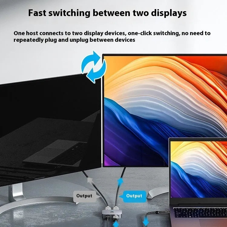 Alloy cable separator for HD computer to television signal conversion in black or grey colour