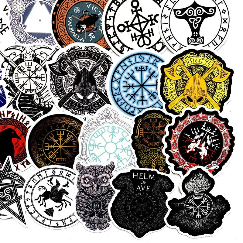 Ancient Rune Series PVC stickers 50 piece set 5-8 cm irregular shape colour decals for luggage laptop car